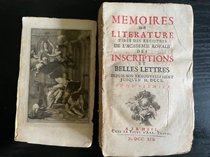 Memoires de Literature Belles Lettres 1719 RARE Vol 1 Roman Greek Theater Map - Picture 1 of 8
