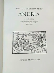Andria di Terenzio, trad. von Niccolò Machiavelli mit 25 Ill. von Albrecht Durer - Bild 1 von 7