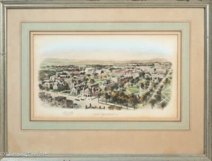 Beautiful Antique Watercolor Lithograph of Yale University Landscape, FINE! - Picture 1 of 10