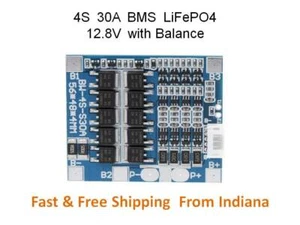 4S 30A  BMS LiFePO4 12.8V  With Balance Function  Free Ship from Indiana - Picture 1 of 5
