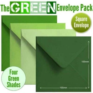 100 Green Colour Envelopes. 4 Different Shades Of S4 Gummed Green Envelopes. - Picture 1 of 1