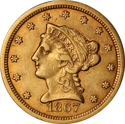 1867-S XF40 Liberty Quarter Eagle, PCGS 46533240 Cover