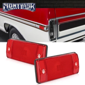 Side Marker Light Lens Rear Set Fit For 1970-1972 Ford F-100 F-250 F-350 Red - Picture 1 of 12