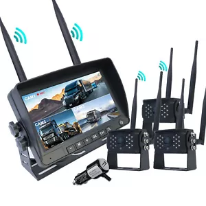 7" Digital wireless Quad Monitor DVR 1080P Backup camera Dual Arial for Caravan - Picture 1 of 13