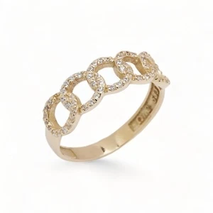 Kettenring/Kubanischer Gliederring/14K Massivgold Ring/Bordsteinglied Ring/Stapelring - Bild 1 von 11