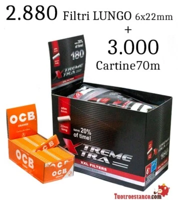 2.880 Filtri LUNGO 6x22mm + 3.000 Papier OCB Orange 70mm - Imagen 1 de 4