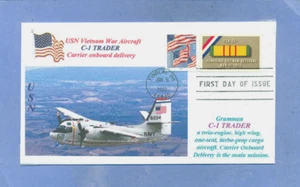 C-1 TRADER US Navy Carrier Onboard Delivery Aircraft Color Photo First Day PM - Picture 1 of 1