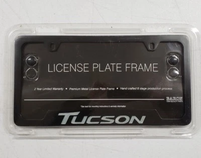NEW 2005-2025 Hyundai TUCSON Black License Plate Frame, OEM Hyundai Foto 1 de 2