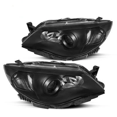 Black Clear Headlights For 2008 2009 2010 2011 Subaru Impreza Outback Sport WRX - Image 1 of 4