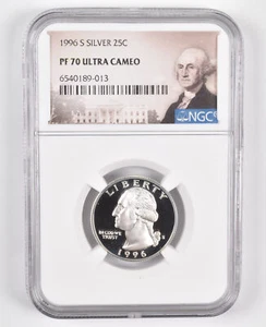 1996-S SILVER PF70 UCam Washington Quarter NGC Special Lbl - Picture 1 of 5