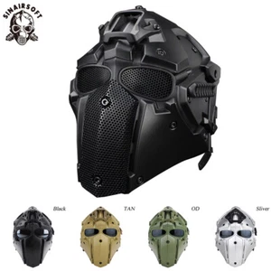Tactical G4 Full Face Helmet Fan Mask + Goggles Airsoft Paintball 5 Types Lenses - Picture 1 of 15