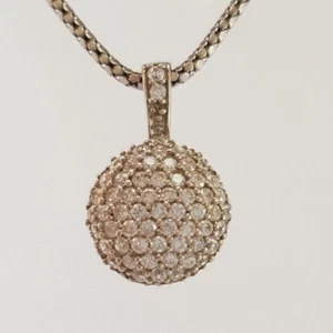 DISCO KUGEL 925 STERLINGSILBER SWAROVSKI INSPIRIERT STEINE CLUSTER CHARM ANHÄNGER - Bild 1 von 6