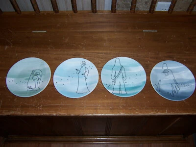 Star Wars Set Of 4 Corelle Plates Appetizer Dessert 6.75" Vader Leia Chewie R2D2