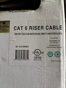 CAT6 RISER CABLE 23/4 WHITE APPROX 250’ - Picture 1 of 2