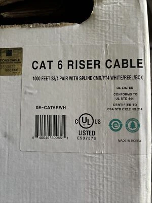 CAT6 RISER CABLE 23/4 WHITE APPROX 250’ - Image 1 of 2