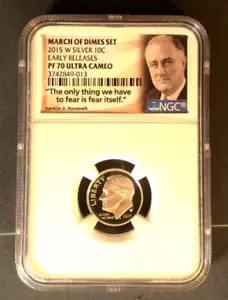 2015-W 10C Proof Silver Roosevelt Dime - March of Dimes Set - NGC PF Ult Cam. ER - Picture 1 of 6