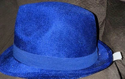 Sombrero Fedora Vestir Halloween Juegos con disfraces Disfraz Accesorio Azul Elegante Foto 1 de 4