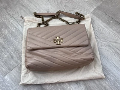 Tory Burch Kira Chevron Convertible Shoulder Bag Color Devon Sand - MSRP $598 - Image 1 of 4