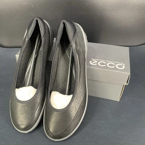 Ecco  Biom Life Slip On Ballerina Flat Black Leather Women's Size US 10  EU 41 - Picture 1 of 10