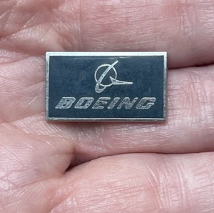 Boeing Aviation Lapel Pin Tie Tack Blue Enamel On Silver Tone Collectible - Picture 1 of 6