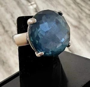 IPPOLITA 925 JEANSBLAU ROCK CANDY GROSSER RUNDER STEIN RING GR 7 VINTAGE - Bild 1 von 15