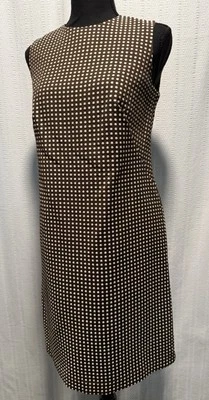 Vestido recto Isaac Mizrahi for Target para mujer talla 4 marrón y blanco lunares. Foto 1 de 4