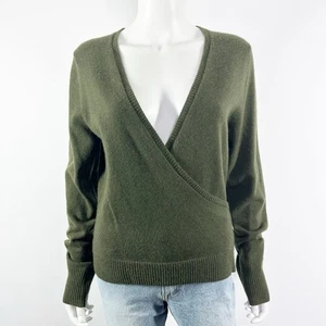 Avellini grüner Kaschmir Pullover Gr. L V-Ausschnitt Freizeit Preppy Urlaub klassisch - Bild 1 von 10