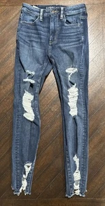 American Eagle Super Hi-Rise Jegging Jeans Women’s • Size 2 Short • Distressed - Picture 1 of 5