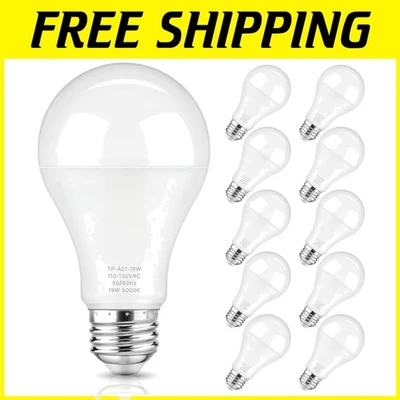 Flicker-Free 19W A21 LED Bulbs - 150W Incandescent Equivalent, 10-Pack - Image 1 of 4