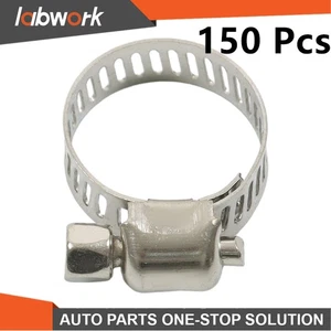 Labwork Stainless Steel Drive Hose Clamps Fuel Line Clip 150× 1/2"-3/4" 13-19mm - Picture 1 of 20