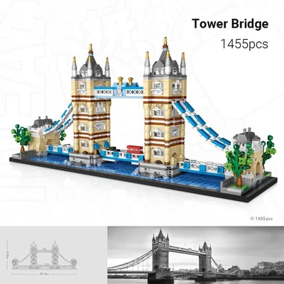 LOZ 1455pcs World Architecture London Tower Bridge Building Blocks Assemble - Image 1 of 4