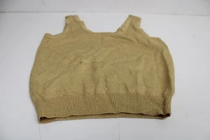 St. John Collection Marie Metallic Gold Shimmer Santana Shell Tank Top Gr. P - Bild 1 von 6