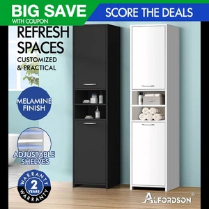 ALFORDSON Bathroom Cabinet Tall Storage Cupboard Slim Furniture Shelf - Picture 1 of 30