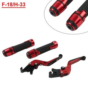 CNC Brake Clutch Levers Handlebar Grips Sets For Honda CB1100 CB1300 VFR1200 Red - Picture 1 of 10