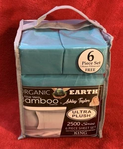 Ashley Taylor Bamboo Essence 2000 Series Sheet Sets King Teal 6 pcs - Picture 1 of 8