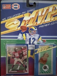 1990 Score JOE MONTANA NFL Collector Pin Series MVP Premier Edition Ace, NIB - Picture 1 of 2