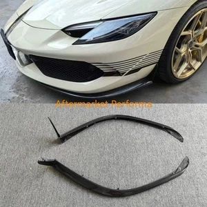 FITS FOR FERRARI 296 REAL CARBON FIBER FRONT BUMPER LIP DIFFUSER SPLITTER COVER - Picture 1 of 5