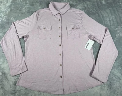 Camisa Sonoma para mujer tejida con botones TALLA XL manga larga lila elástica nueva Foto 1 de 4