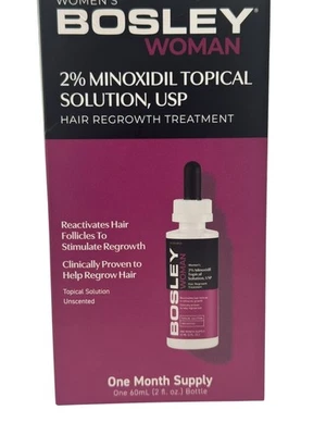 Bosley WOMAN 2% Minoxidil Topical Solution One Month Supply 2 Oz Exp Date 01/27 - Image 1 of 4