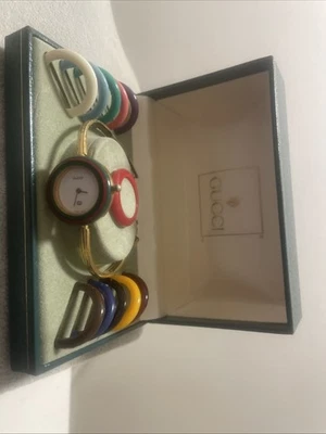 Awesome GUCCI Change Bezel Watch  Wristwatch 12 Bezels Orig Case/papers Working - Image 1 of 4
