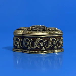 Edgar Berebi Filigree Top Trinket Jewelry Box Searovski Crystals - Picture 1 of 7
