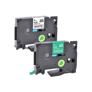 2x Cassette Compatible avec Brother TZ 221 TZ 725 les ruban pour étiquettes 9mm - Afbeelding 1 van 4