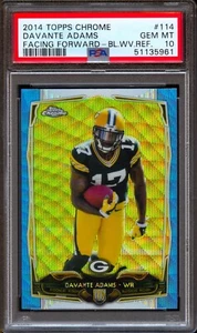 2014 Topps Chrome DAVANTE ADAMS RC Blue Wave Rookie Refractor PSA 10 GEM MINT - Picture 1 of 2