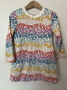 Vestido túnica Hanna Andersson 100 talla 4 marfil arco iris floral manga larga - Imagen 1 de 6