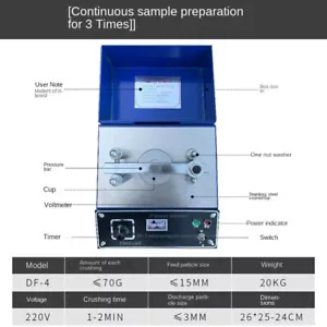 Trituradora de mineral electromagnética DF-4 pulverizador de muestras electromagnéticas laboratorio - Imagen 1 de 14