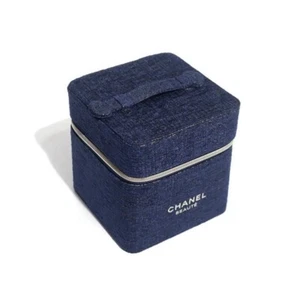 CHANEL Beaute Exclusive Makeup Box Travel Cosmetic Case Blue NEW! - Picture 1 of 11
