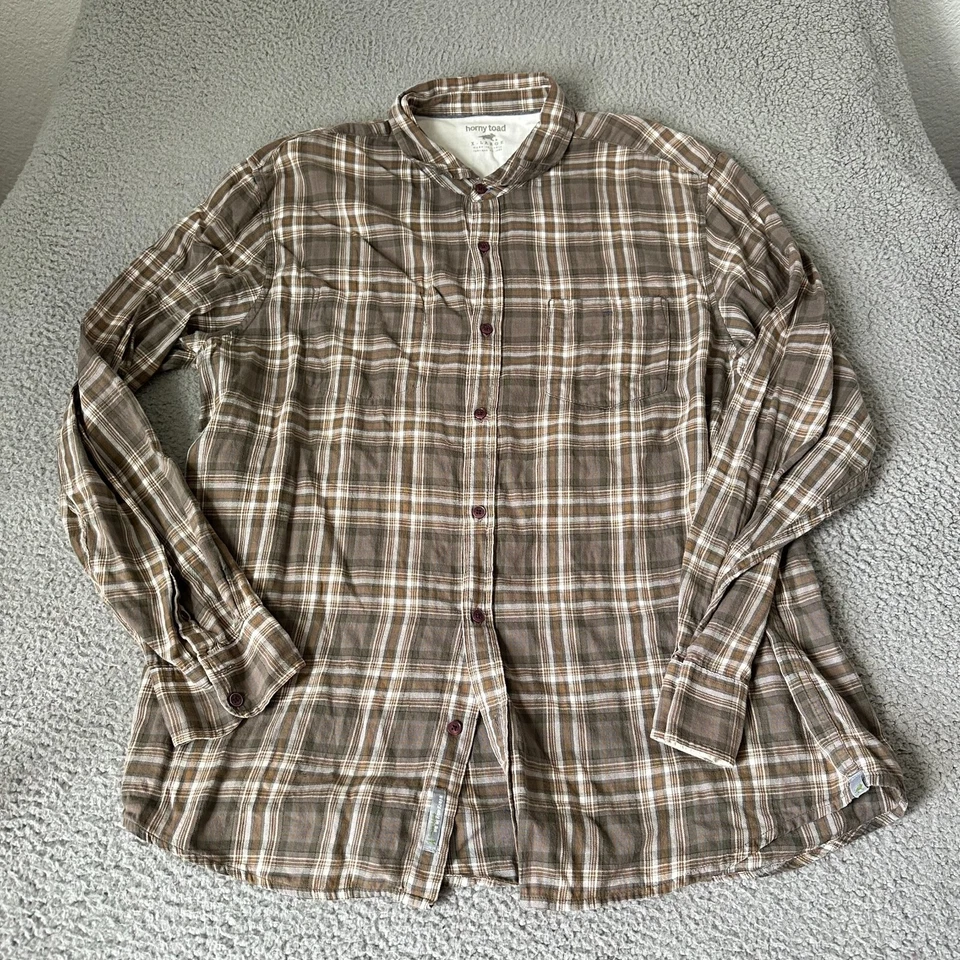 Camisa Sapo Cachonda Adulto Extra Grande XL Blanca Marrón Algodón Orgánico Abotonada Para Hombres Foto 1 de 4