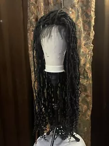 Faux Goddess Locs Braided Lace Front Wig With Highlights - Picture 1 of 8