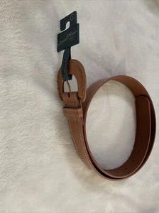 BEIGE Women's Covered Buckle Thick Belt Universal Thread Size MEDIUM (8-10) - Picture 1 of 5