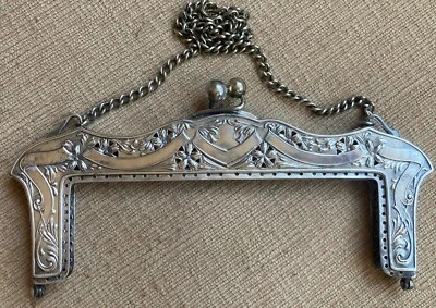 Cartera antigua JEB CO James E. Blake (solo tapa con bisagras) de la época victoriana G. plateada Foto 1 de 4